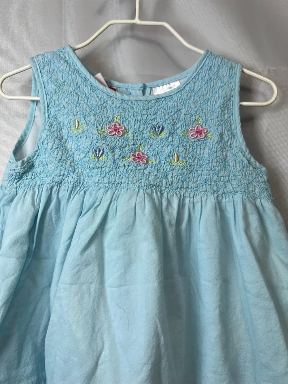 Baby Togs blue smocked embroidered cotton dress size 2T